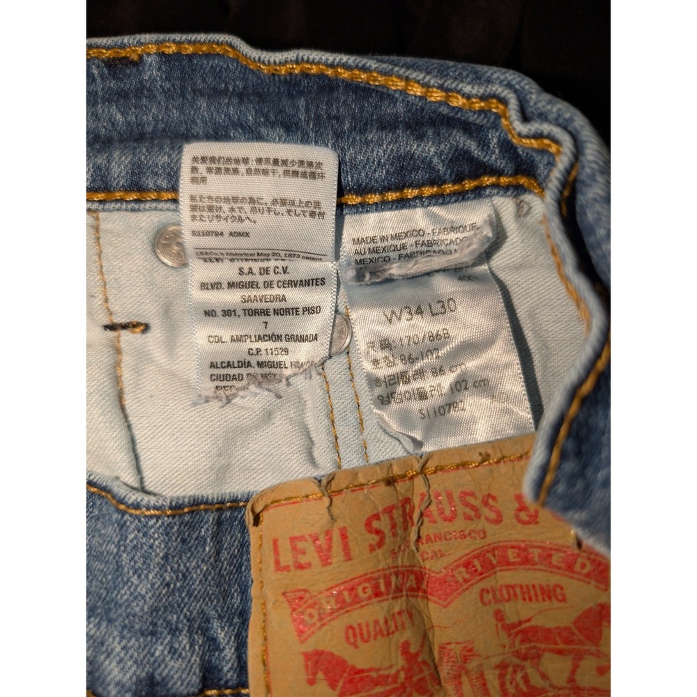 Levi's 505 Original Fit Button Fly Jeans Light wash Men's W34 L30 - Picture 3 of 8